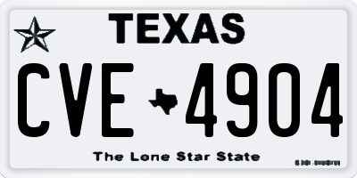 TX license plate CVE4904