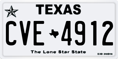 TX license plate CVE4912