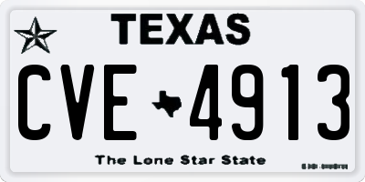 TX license plate CVE4913