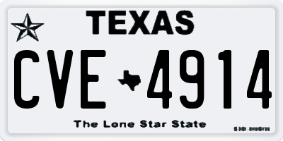 TX license plate CVE4914