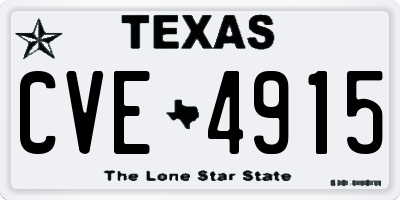 TX license plate CVE4915