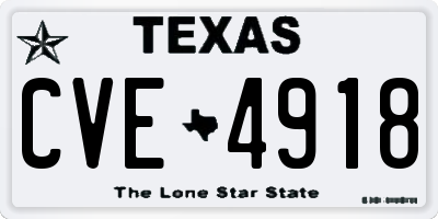 TX license plate CVE4918