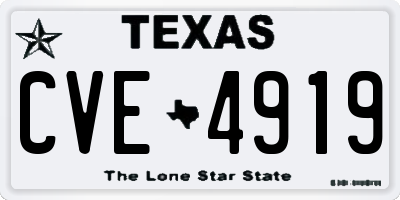 TX license plate CVE4919
