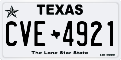 TX license plate CVE4921