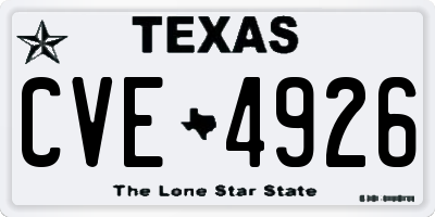 TX license plate CVE4926