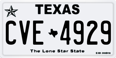 TX license plate CVE4929