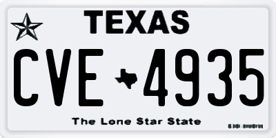TX license plate CVE4935