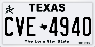 TX license plate CVE4940