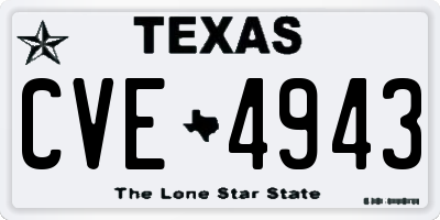 TX license plate CVE4943