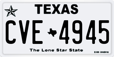 TX license plate CVE4945