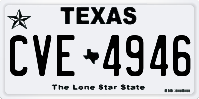 TX license plate CVE4946