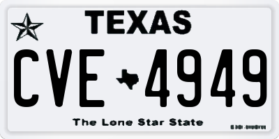 TX license plate CVE4949