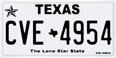 TX license plate CVE4954