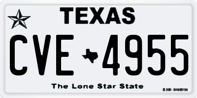 TX license plate CVE4955