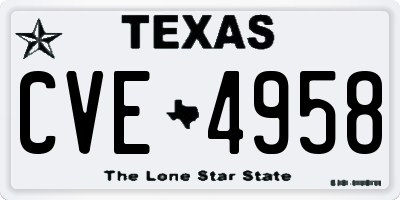 TX license plate CVE4958