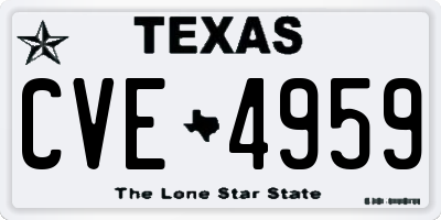 TX license plate CVE4959