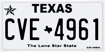 TX license plate CVE4961