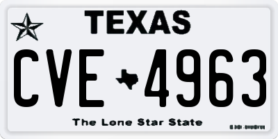 TX license plate CVE4963