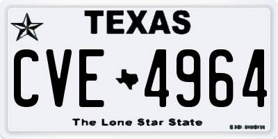 TX license plate CVE4964