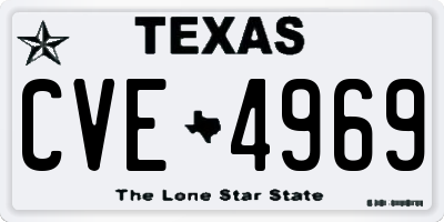 TX license plate CVE4969