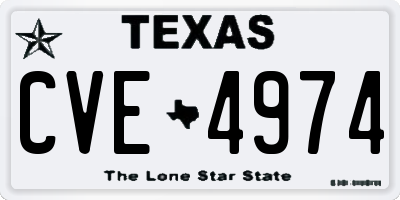 TX license plate CVE4974