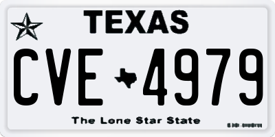 TX license plate CVE4979
