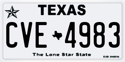 TX license plate CVE4983