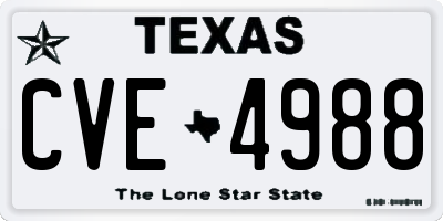 TX license plate CVE4988