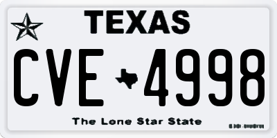TX license plate CVE4998