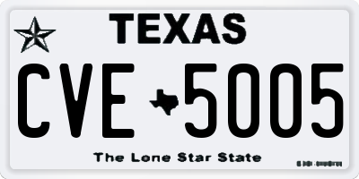 TX license plate CVE5005