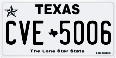 TX license plate CVE5006