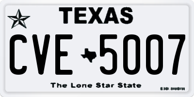 TX license plate CVE5007