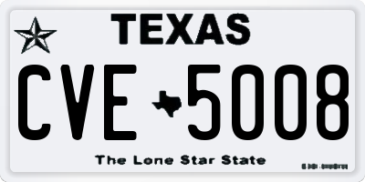 TX license plate CVE5008