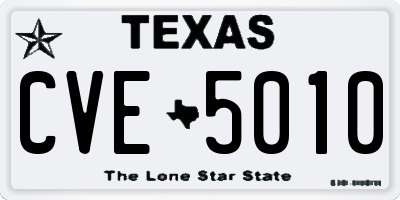 TX license plate CVE5010
