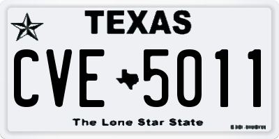 TX license plate CVE5011