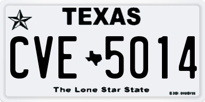 TX license plate CVE5014