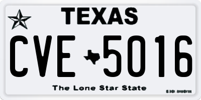 TX license plate CVE5016
