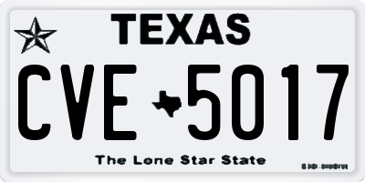 TX license plate CVE5017
