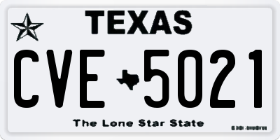 TX license plate CVE5021