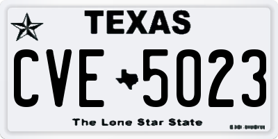 TX license plate CVE5023
