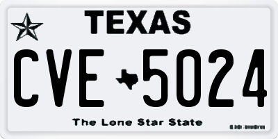 TX license plate CVE5024