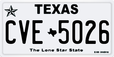 TX license plate CVE5026