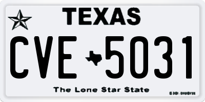 TX license plate CVE5031