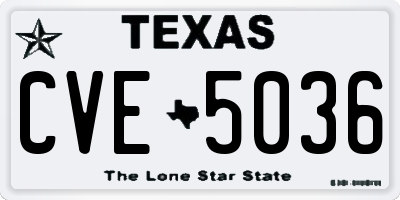 TX license plate CVE5036