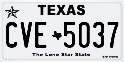 TX license plate CVE5037