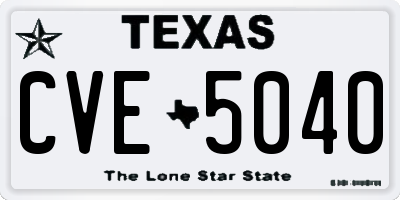 TX license plate CVE5040