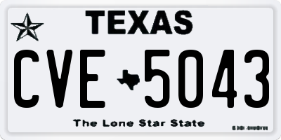 TX license plate CVE5043