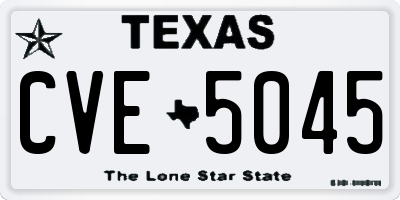 TX license plate CVE5045