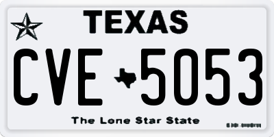 TX license plate CVE5053
