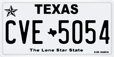 TX license plate CVE5054